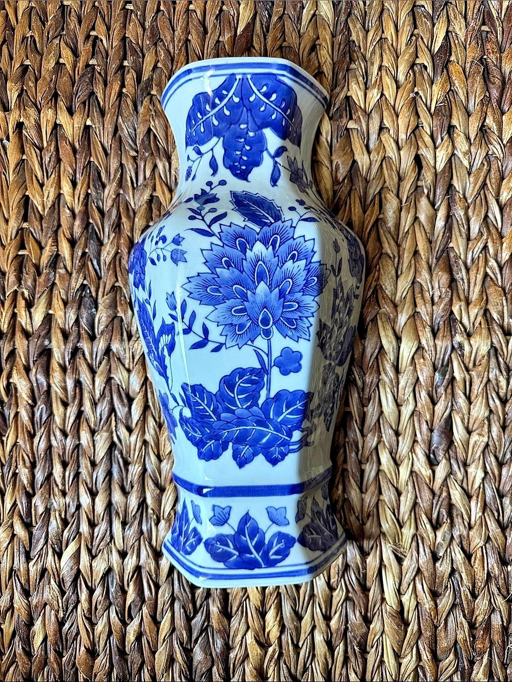 Formalities Blue & White Floral Ceramic Vase